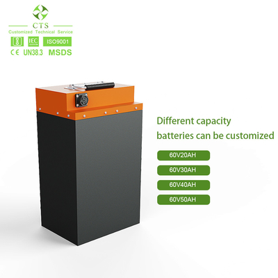 अनुकूलन योग्य 60V 20Ah 50Ah एस्कूटर बैटरी पैक, BMS के साथ 72V 40Ah लाइफपो4 बैटरी