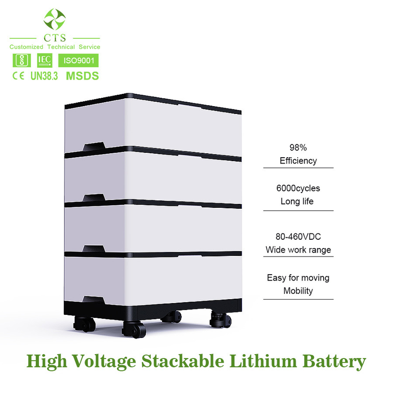 Home Solar Lifepo4 लिथियम आयन स्टैकेबल बैटरी पैक 100v 200v 300v 400v 100ah