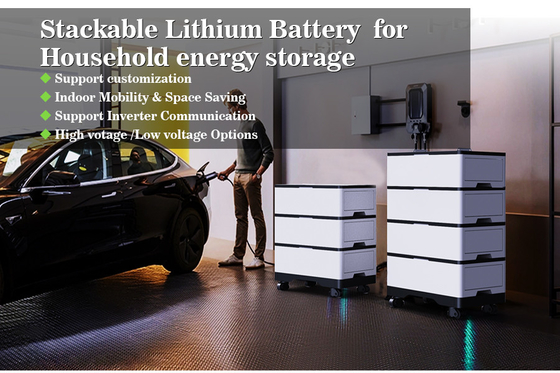 Smart Home Energy Storage Lithium Ion Stackable Battery Pack 48v 100ah