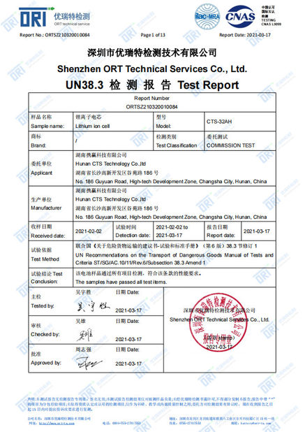 चीन Hunan CTS Technology Co,.ltd प्रमाणपत्र